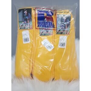 LOT 12 Russell Athletic Men All Sport Sock Large Gold Yellow Soccer Football Gym